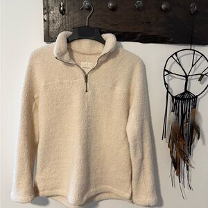 Thread & Supply Cream Quarter-Zip Sweater